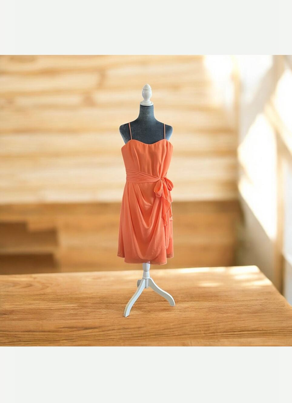 Vintage Jordan Peach Cocktail Parry Dress Spaghetti Straps Size 10